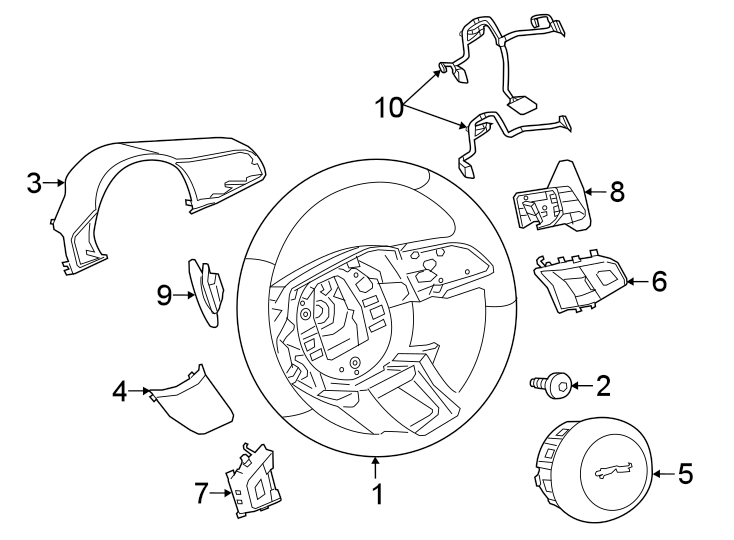 Jaguar E-Pace Steering Wheel Wiring Harness. Heated, SPORT, Wire