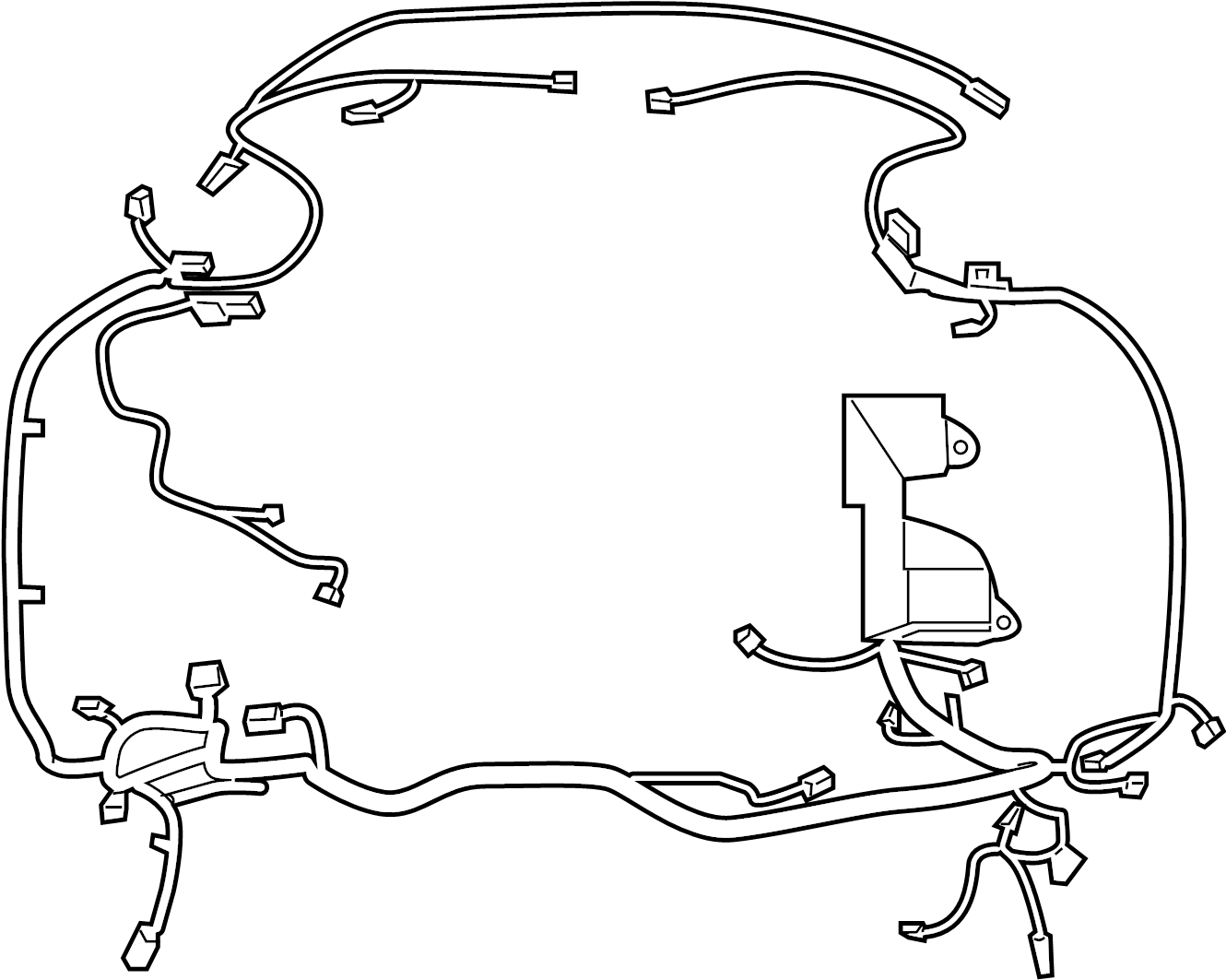 Jaguar XF Engine Wiring Harness. Front, w/o supercharger, 4.2 w/HID